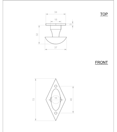 Rosetta per porta CDF chiave WC E1100 - ferramenta design