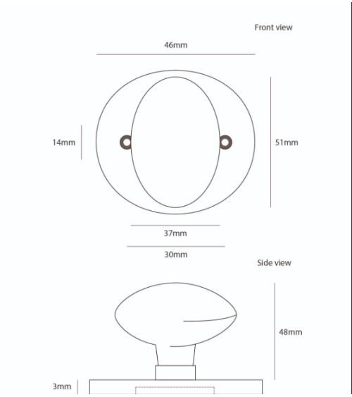 Pomello porta nero in ferro 1018 su placca rotonda - maniglia design