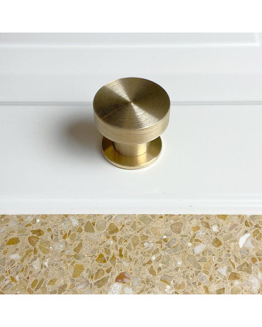 Pomello per mobile in ottone 01 maniglia design con rosetta