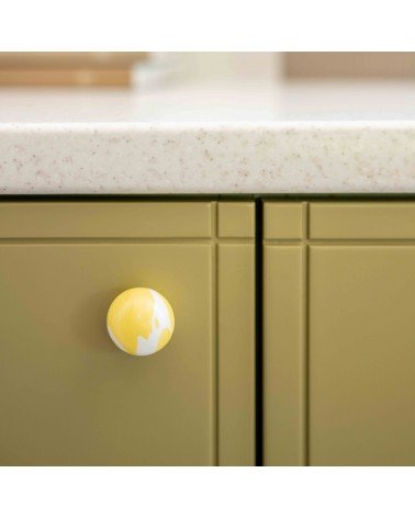 Pomello per mobile in legno di Faggio Giallo - maniglia design