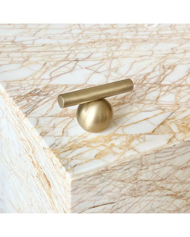 Pomello per mobile in ottone modello 04 maniglia design vista frontale