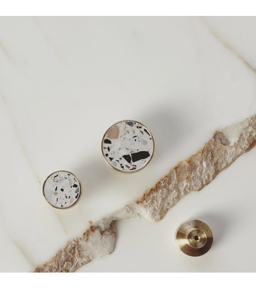 Pomolo per mobile in ottone e Terrazzo maniglia design
