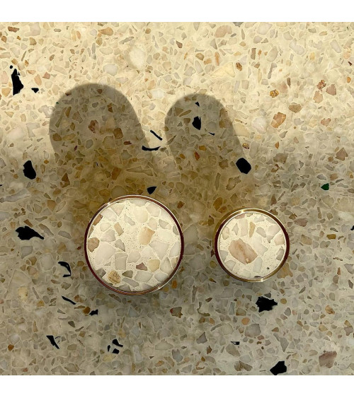 Pomolo per mobile in ottone e Terrazzo maniglia design