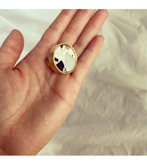 Pomolo per mobile in ottone e Terrazzo maniglia design