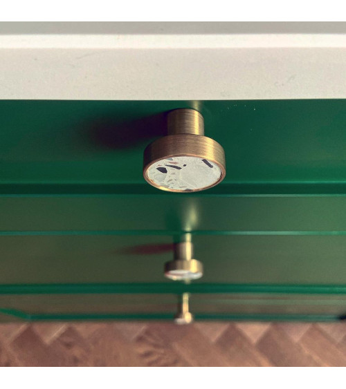 Pomolo per mobile in ottone e Terrazzo maniglia design