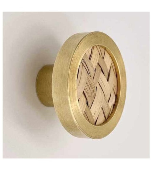 Pomolo per mobile in ottone ed erbario marino maniglia design