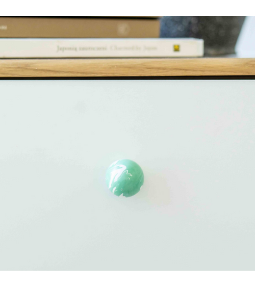 Pomello per mobile in legno di faggio verde ricco design