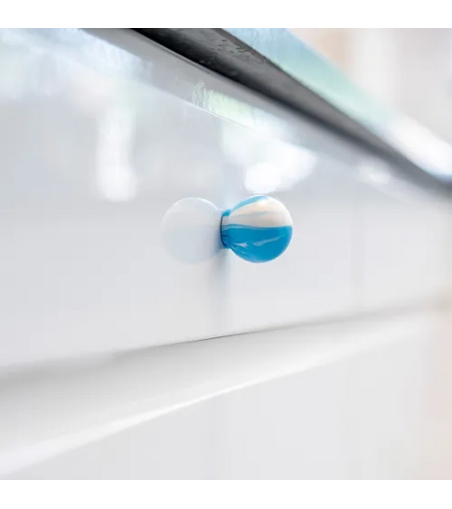 Pomello per mobile in legno di faggio Blu Azzurro maniglia design