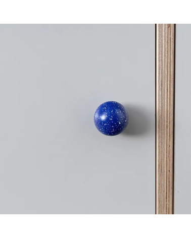 Pomello per mobile in legno di faggio Blu scuro/bianco Misto maniglia design fissato su un mobile
