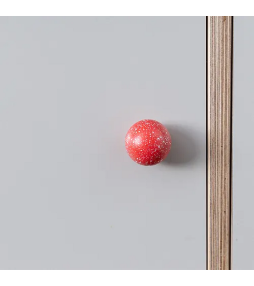 Pomello per mobile in legno di faggio rosa scuro/bianco Mélange maniglia design