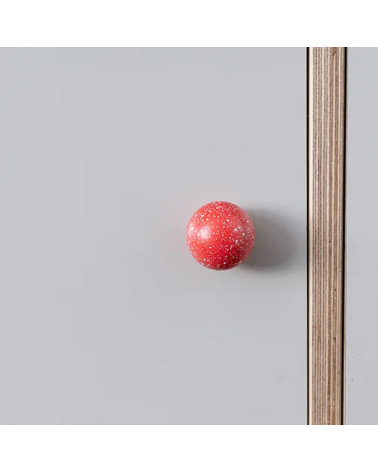 Pomello per mobile in legno di faggio rosa scuro/bianco Misto maniglia design fissato su un mobile