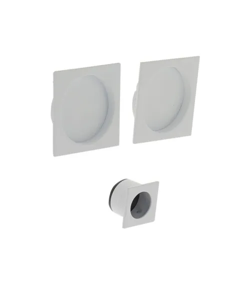 Maniglia a conchiglia bianca incassata quadrata, per porta scorrevole, con dito di presa - maniglia design