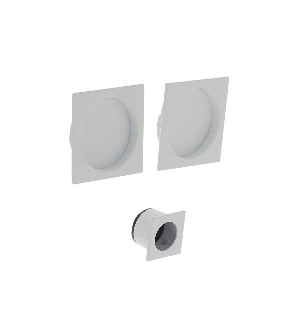 Maniglia a conchiglia bianca incassata quadrata, per porta scorrevole, con dito di presa - maniglia design