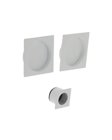 Maniglia a conchiglia bianca incassata quadrata, per porta scorrevole, con dito di presa - maniglia design