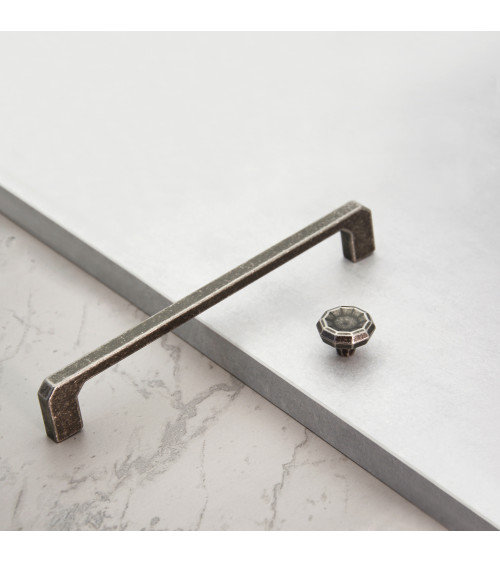 Pomello per mobile argento antico CAMPANA maniglia design