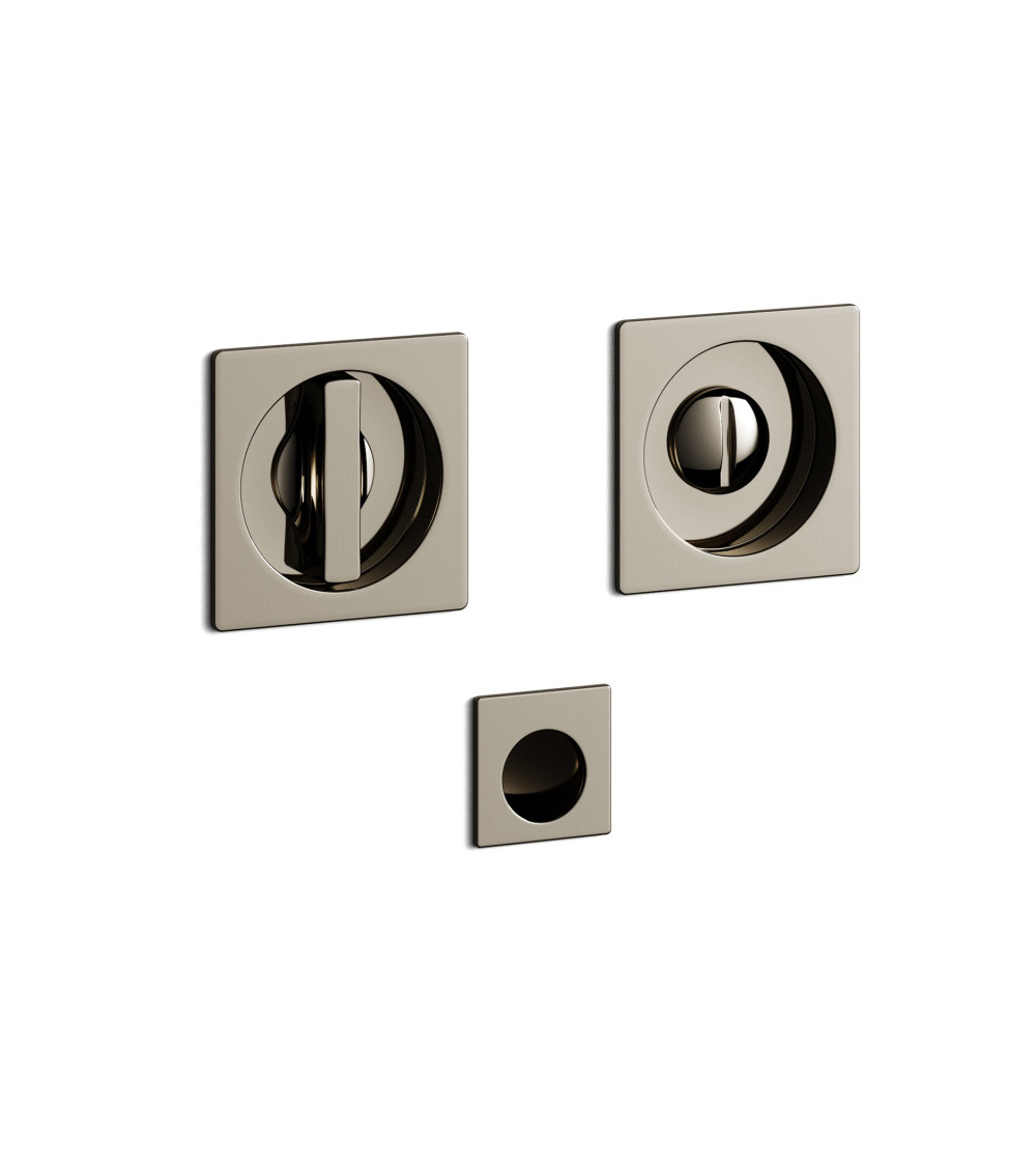 Maniglia per porta a scorrimento in nichel laccato incassata con serratura, MANDELLI 1108TN/S - maniglia design