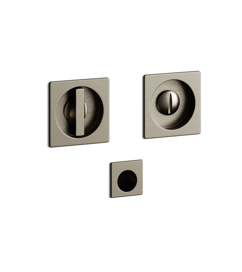 Maniglia per porta scorrevole in nichel satinato incassata con serratura, MANDELLI 1108TN/S - maniglia design