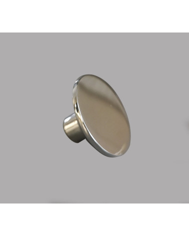 Pomello per mobile cromo lucido ASTRO maniglia design su sfondo grigio