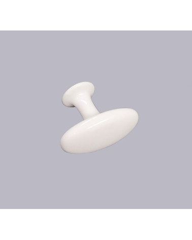 Pomello per mobile bianco NAPOLI maniglia design vista laterale su sfondo grigio chiaro