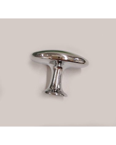 Pomello per mobile cromato lucido NAPOLI maniglia design vista laterale su sfondo grigio chiaro