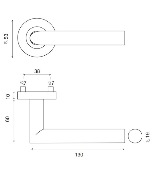 Maniglia per porta Altesse in acciaio inox 316
