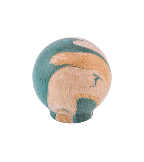 Pomello per mobile in legno di faggio Turchese Ebru