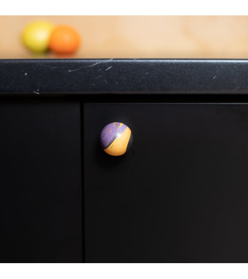 Pomello per mobile in legno di faggio Violet Lune Ebru