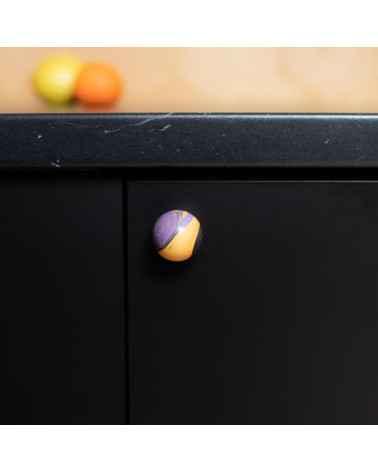 Pomello per mobile in legno di faggio Violet Lune Ebru