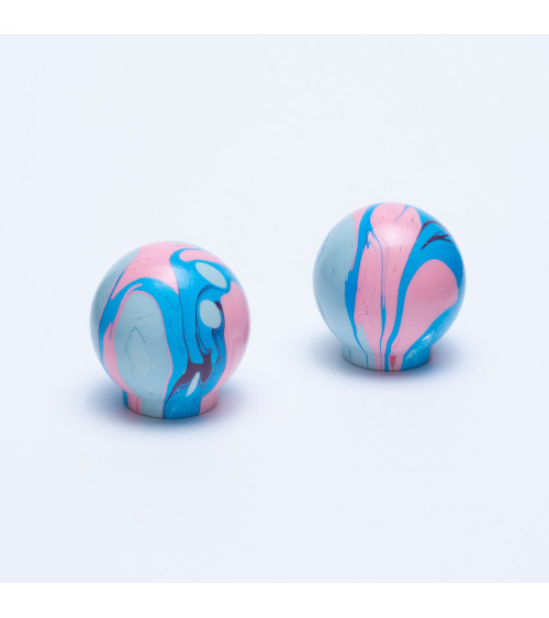 Pomello per mobile in legno di faggio Raggi rosa elettrici Ebru