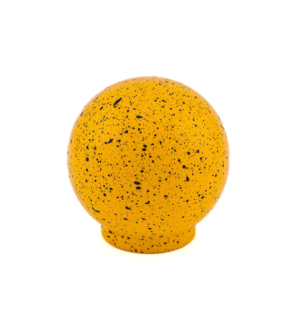 Pomello per mobile in legno di faggio giallo e nero Mélange