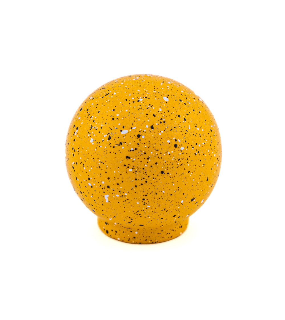 Pomello per mobile in legno di faggio giallo, nero e bianco Mélange
