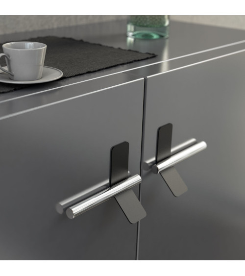 Maniglia per mobile nero opaco/cromo lucido TORN-4 maniglia design