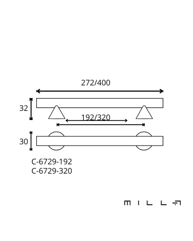 Maniglia per mobile ROG con dimensioni