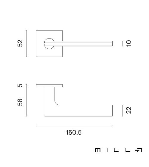 Maniglie per porta quadrata SALVIA maniglia design