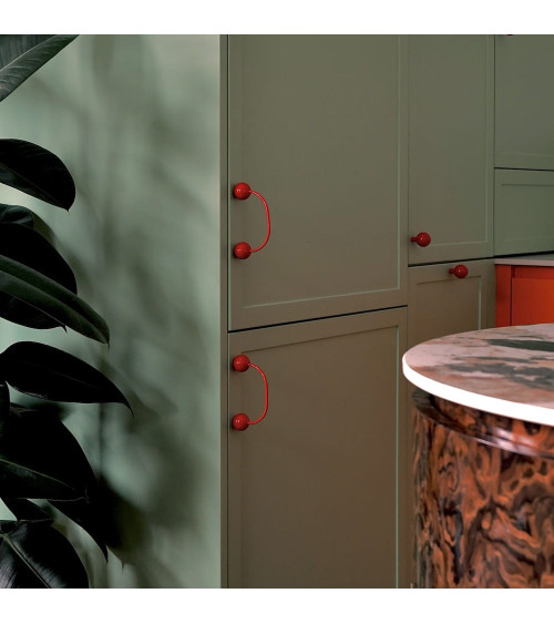 Maniglie per mobile in ottone 10 ROSSO