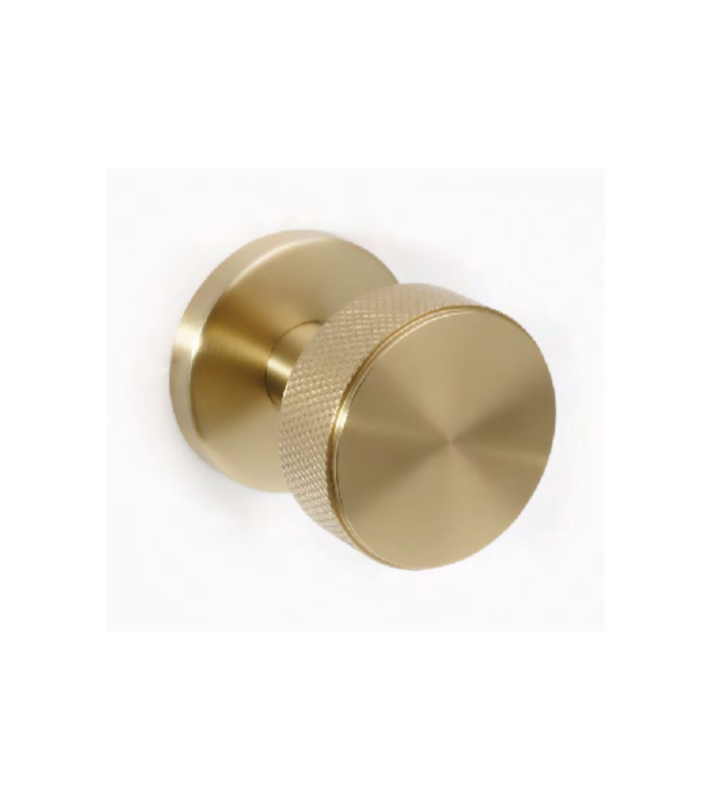 Pomello per porta in acciaio inox dorato satinato PVD per uso intensivo - modello Cers