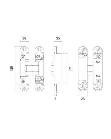 Cerniera 3D per una porta invisibile