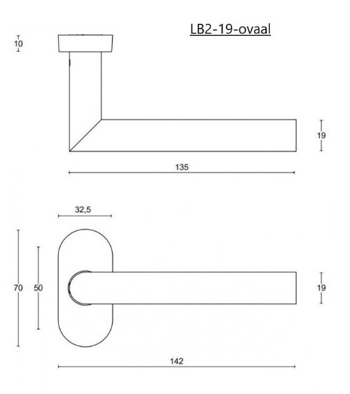 Maniglie per porta Formani Basics LBII-19MN su rosetta ovale colore nero