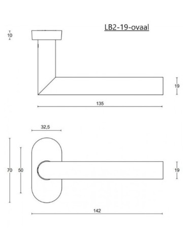 Maniglie per porta Formani Basics LBII-19MN su rosetta ovale colore nero