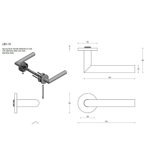 Maniglie per porta Formani Basics LBII-19 su rosetta rotonda colore nero