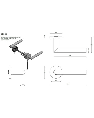 Maniglie per porta Formani Basics LBII-19 su rosetta rotonda colore nero