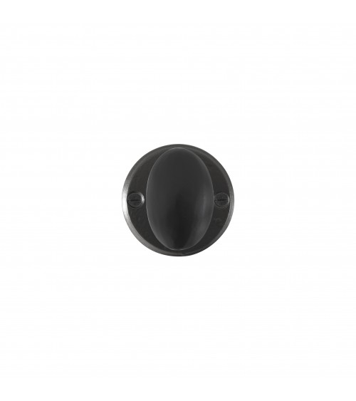 Pomolo per porta nero in ferro 1018 - placca rotonda - maniglia design