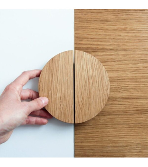 Maniglia per mobile semicircolare in legno