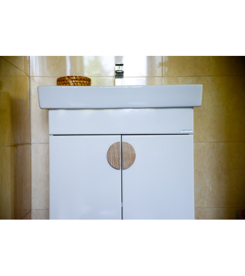 Maniglia per mobile semicircolare in legno