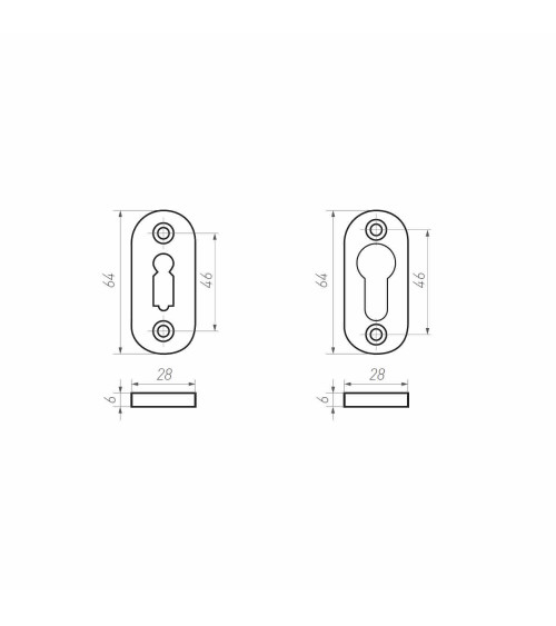 Rosetta per porta CDF chiave PZ-PBTC 1 - ferramenta decorativa design