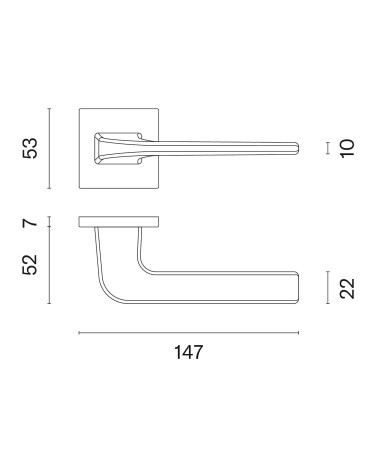 Dimensioni maniglia per porta NAKA maniglia design