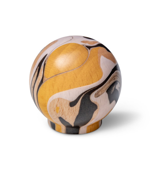 Pomello per mobile in legno di faggio Giallo