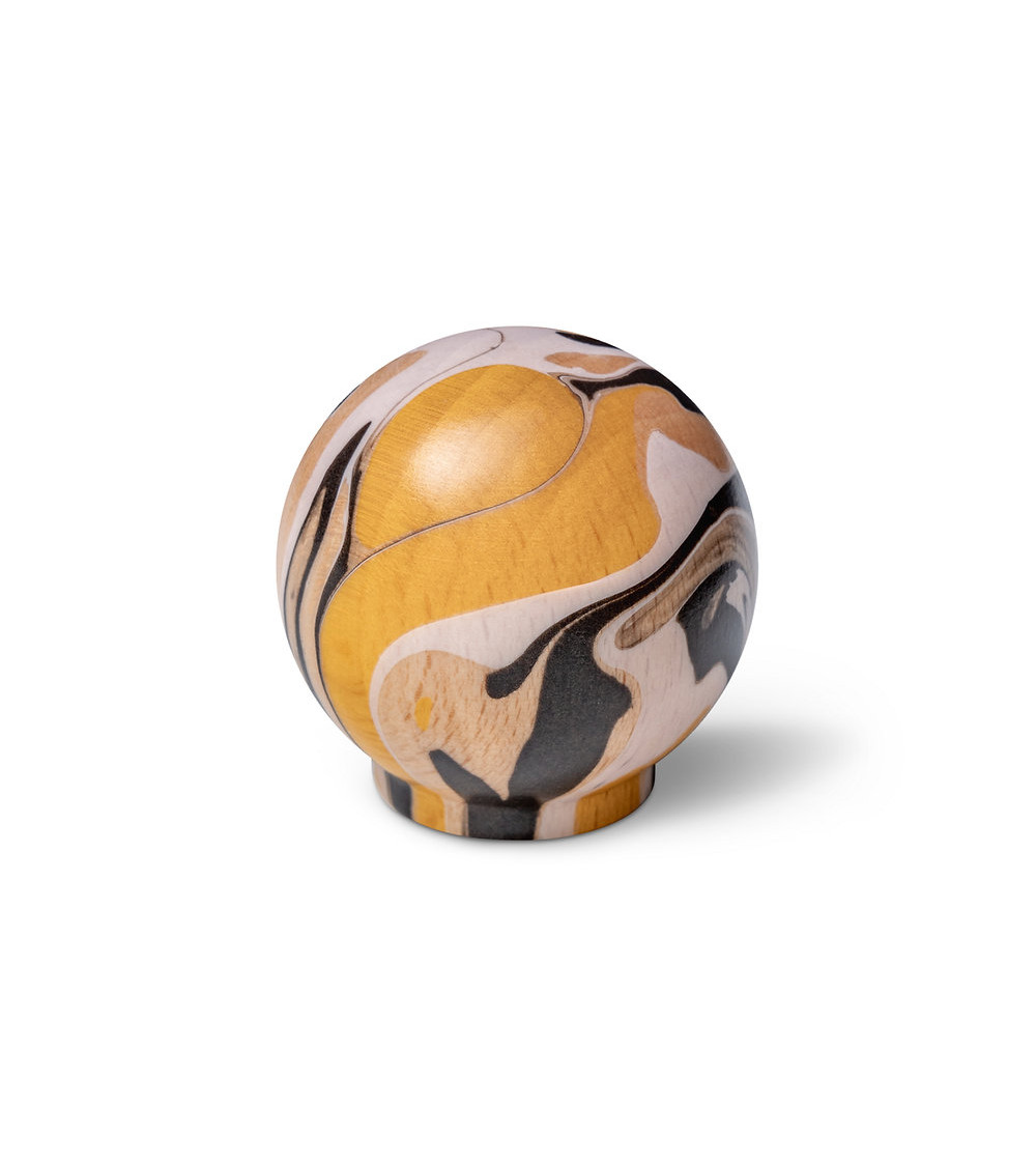 Pomello per mobile in legno di faggio Giallo