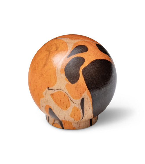 Pomello per mobile in legno di faggio arancione