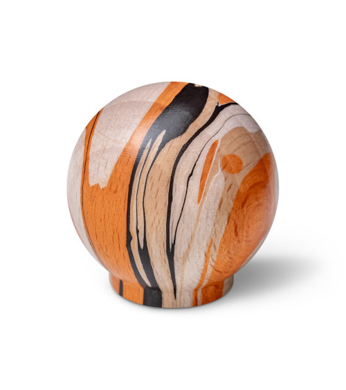 Pomello per mobile in legno di faggio arancione